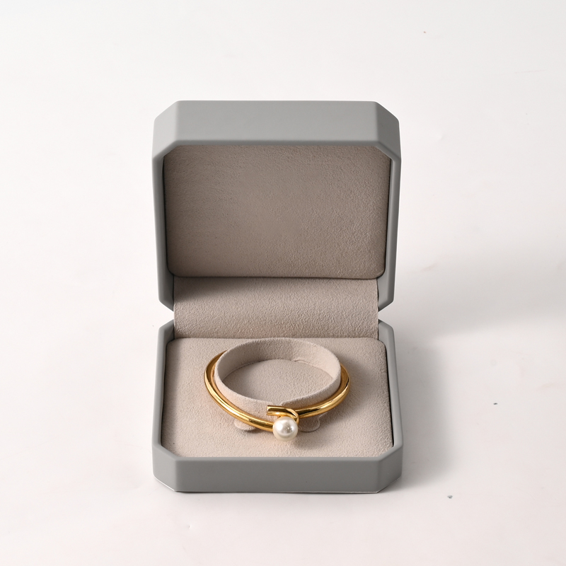 FANXI Custom Gray Microfiber PU Leather Bracelet Box