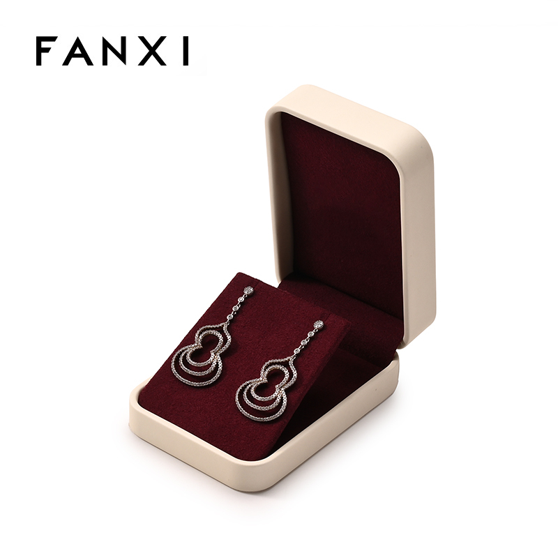 FANXI Custom Red PU Leather Microfiber Jewelry Box