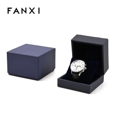 FANXI Custom Blue PU Leather Velvet Watch Box