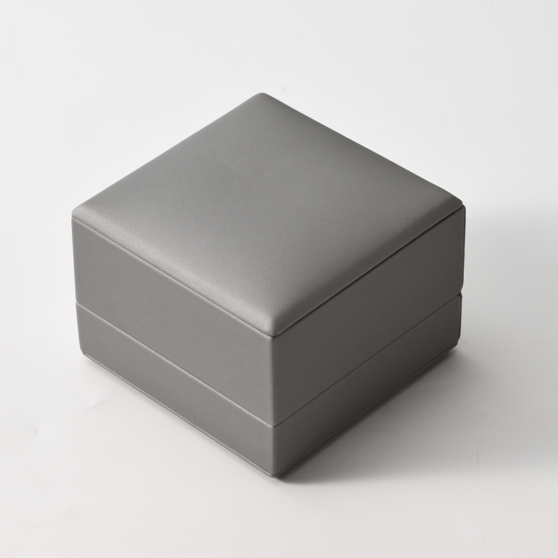 FANXI Custom Gray PU Leather Velvet Ring Box