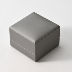 FANXI Custom Gray PU Leather Velvet Ring Box