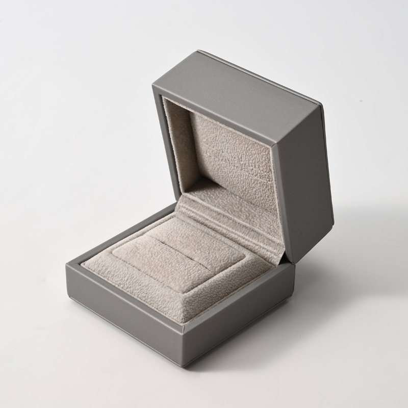FANXI Custom Gray PU Leather Velvet Ring Box