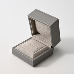 FANXI Custom Gray PU Leather Velvet Ring Box