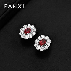 FANXI Luxury Beige PU Leather Microfiber Jewelry Box