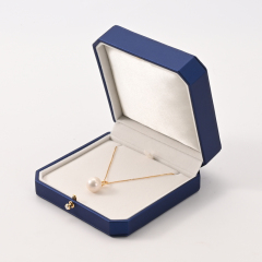 FANXI Custom Beige Blue PU Leahther Velvet Pendant Box