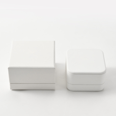 FANXI Custom White PU Leather Suede Ring Box