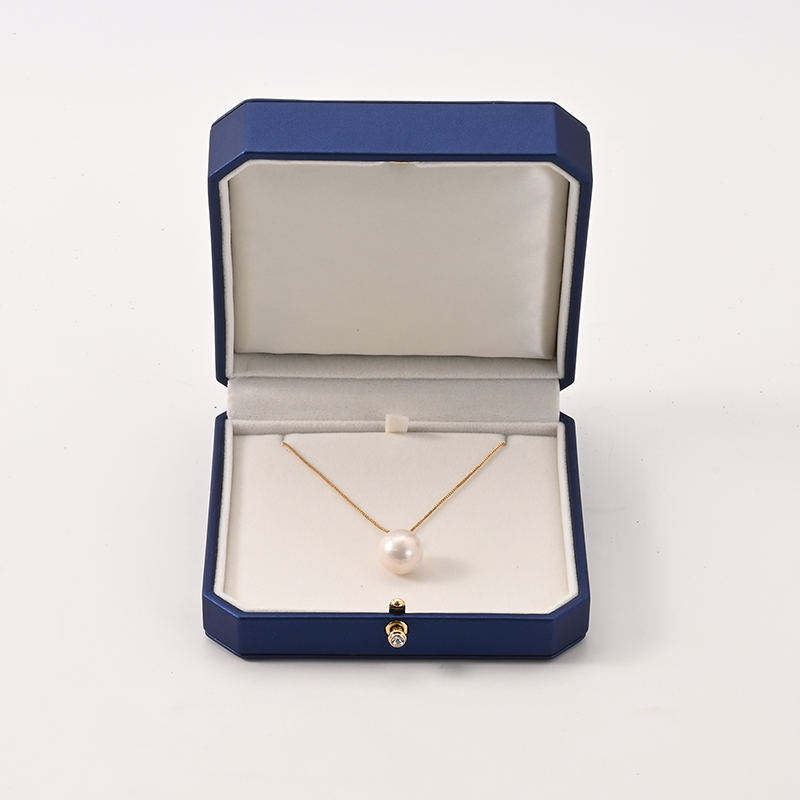 FANXI Custom Beige Blue PU Leahther Velvet Pendant Box