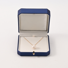 FANXI Custom Beige Blue PU Leahther Velvet Pendant Box