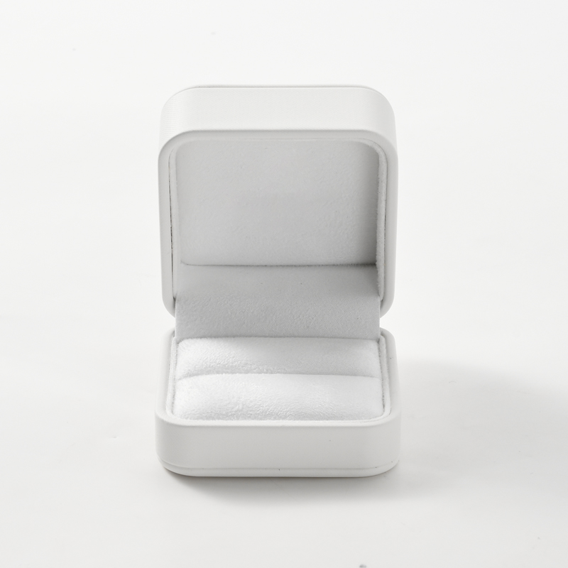 FANXI Custom White PU Leather Suede Ring Box