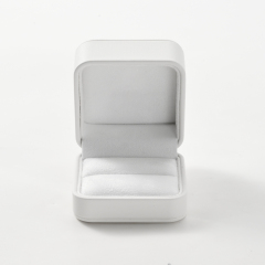 FANXI Custom White PU Leather Suede Ring Box