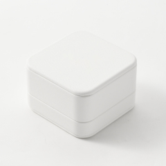 FANXI Custom White PU Leather Suede Ring Box