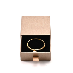 FANXI Custom Champagne Color Paper Velvet Drawer Box