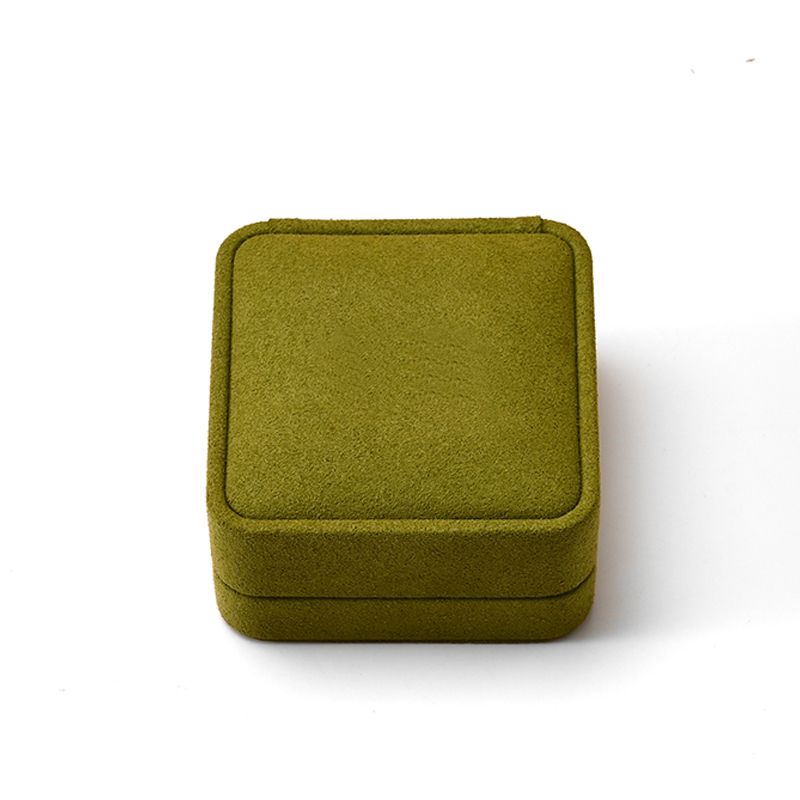 FANXI Custom Green Microfiber Velvet Satin Ring Box