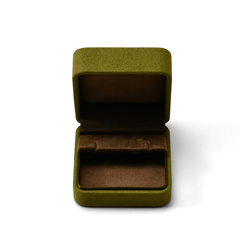 FANXI Custom Green Microfiber Velvet Satin Ring Box