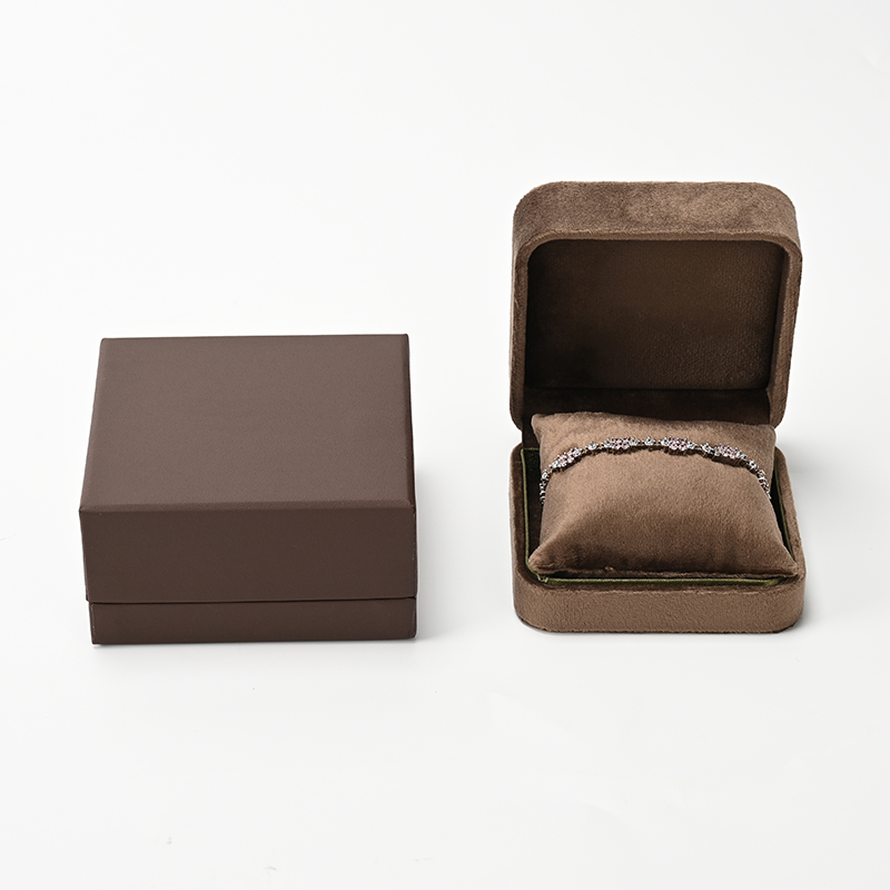 FANXI Custom Brown Velvet Satin Bracelet Box