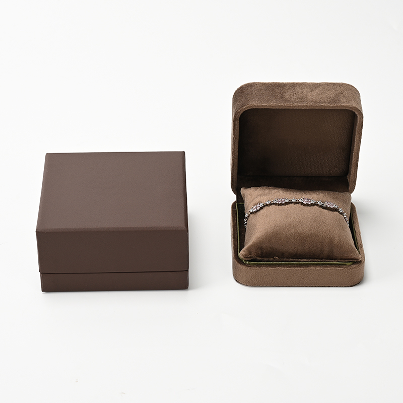 FANXI Custom Brown Velvet Satin Bracelet Box