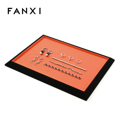 FANXI Custom Orange Microfiber Jewelry Display Tray