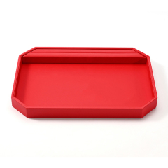 FANXI Custom Red PU Leather Jewelry Tray