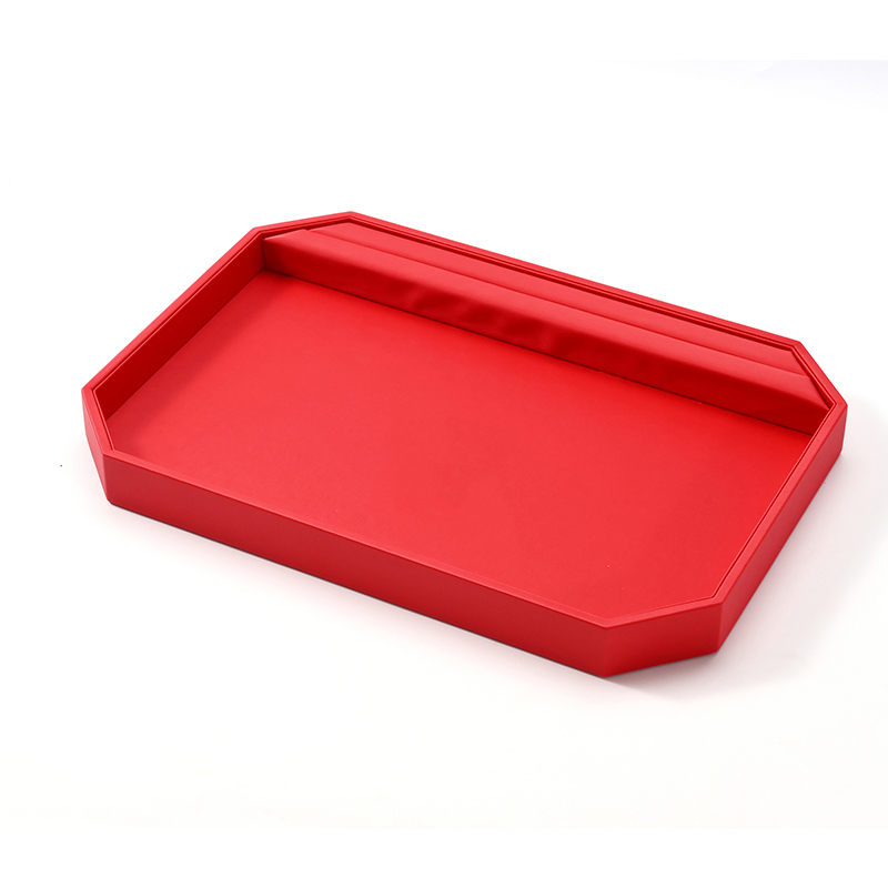 FANXI Custom Red PU Leather Jewelry Tray