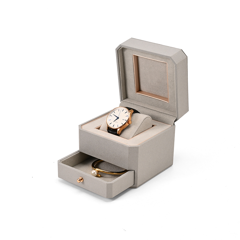 FANXI Custom Golden Paper Microfiber Double Ring Box