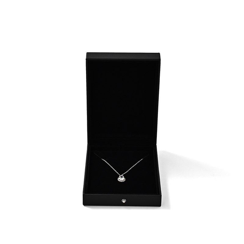 FANXI Custom Black PU Leather Velvet Necklace Box