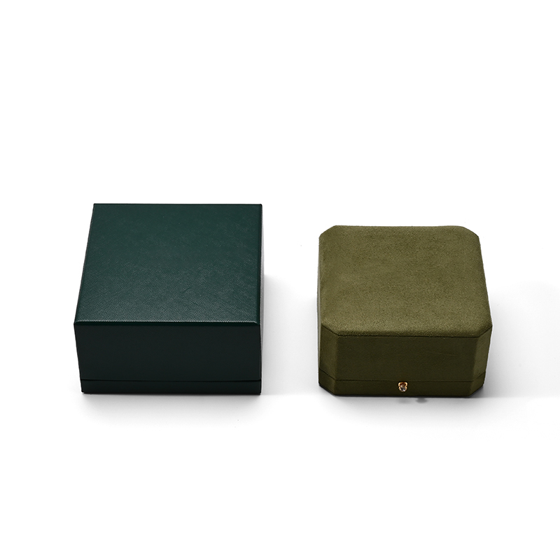 FANXI Custom Green PU Leather Velvet Pendant Box