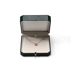 FANXI Custom Green PU Leather Velvet Pendant Box