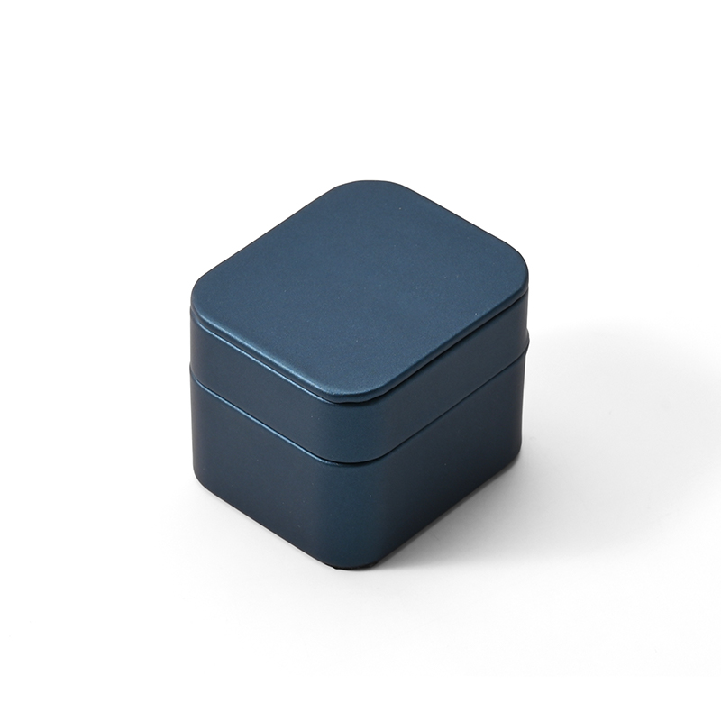 FANXI Custom Blue PU Leather Velvet Ring Box