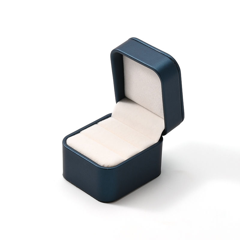 FANXI Custom Blue PU Leather Velvet Ring Box