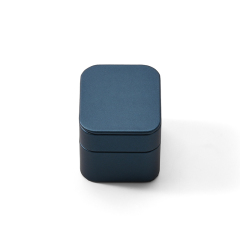 FANXI Custom Blue PU Leather Velvet Ring Box