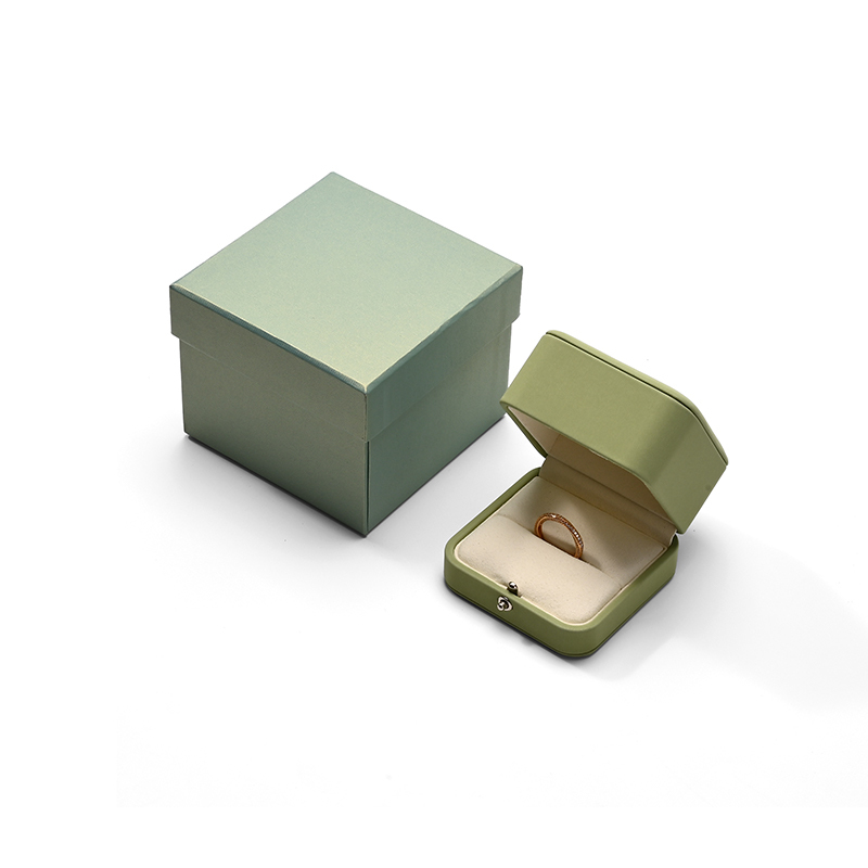 FANXI Custom Green PU Leather Microfiber Ring Box