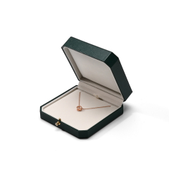 FANXI Custom Green PU Leather Velvet Pendant Box