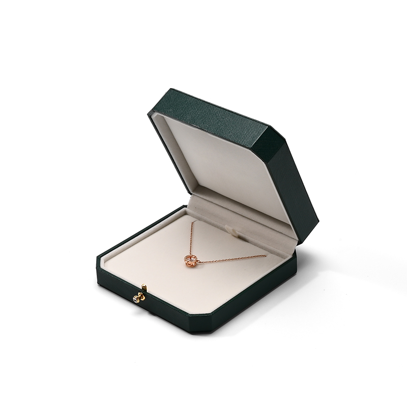 FANXI Custom Green PU Leather Velvet Pendant Box