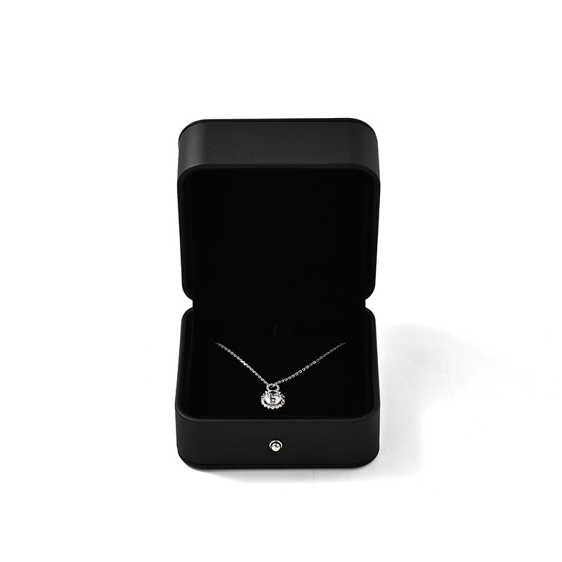 FANXI Custom Black PU Leather Velvet Pendant Box
