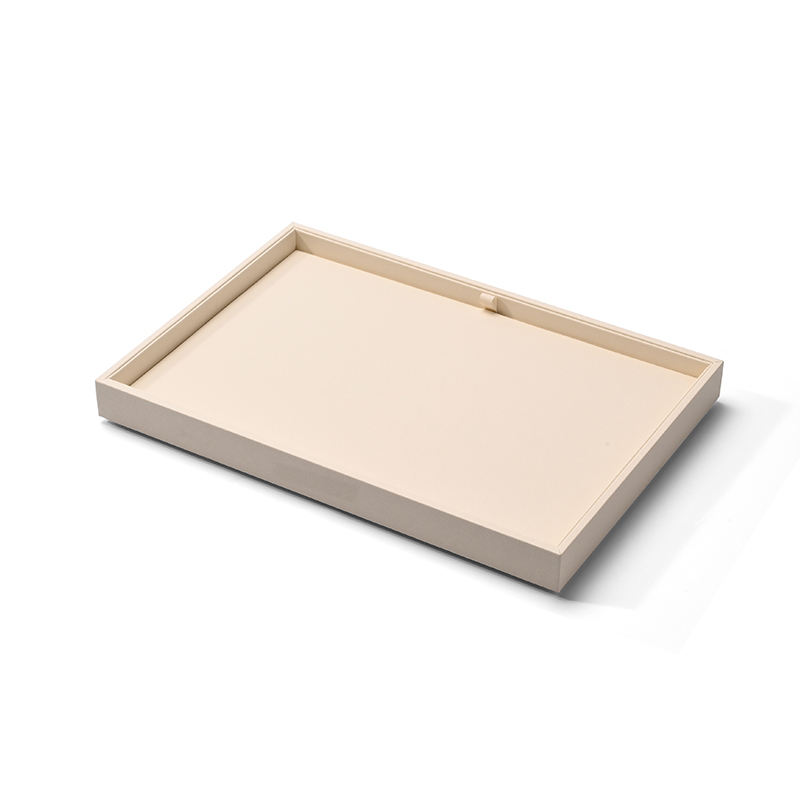 FANXI Custom Beige PU Leather Jewelry Tray