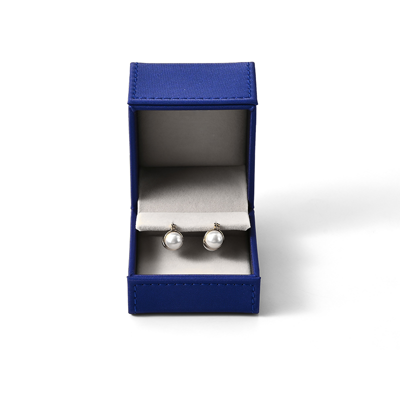 FANXI Custom Blue PU Leather Velvet Earring Box