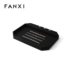 FANXI Custom Black PU Leather Jewelry Tray