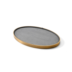 FANXI Custom Gray Microfiber Metal Jewelry Dish