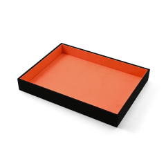 FANXI Custom Orange PU Leather Velvet Jewelry Dish