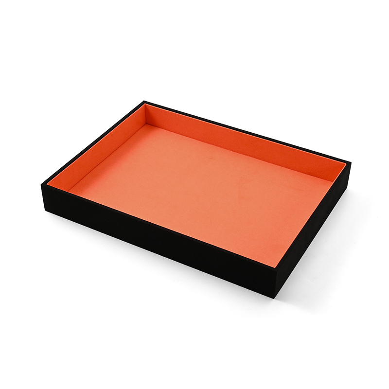 FANXI Custom Orange PU Leather Velvet Jewelry Dish