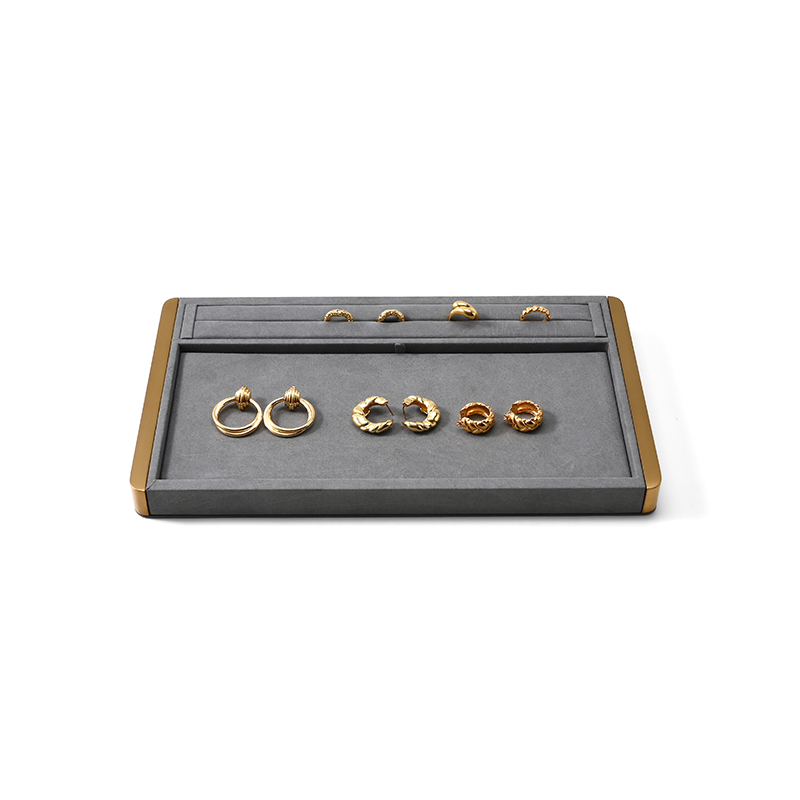 FANXI Custom Gray Microfiber Metal Jewelry Dish