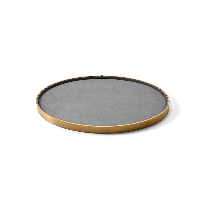 FANXI Custom Gray Microfiber Metal Jewelry Dish