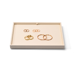 FANXI Custom Beige PU Leather Jewelry Tray