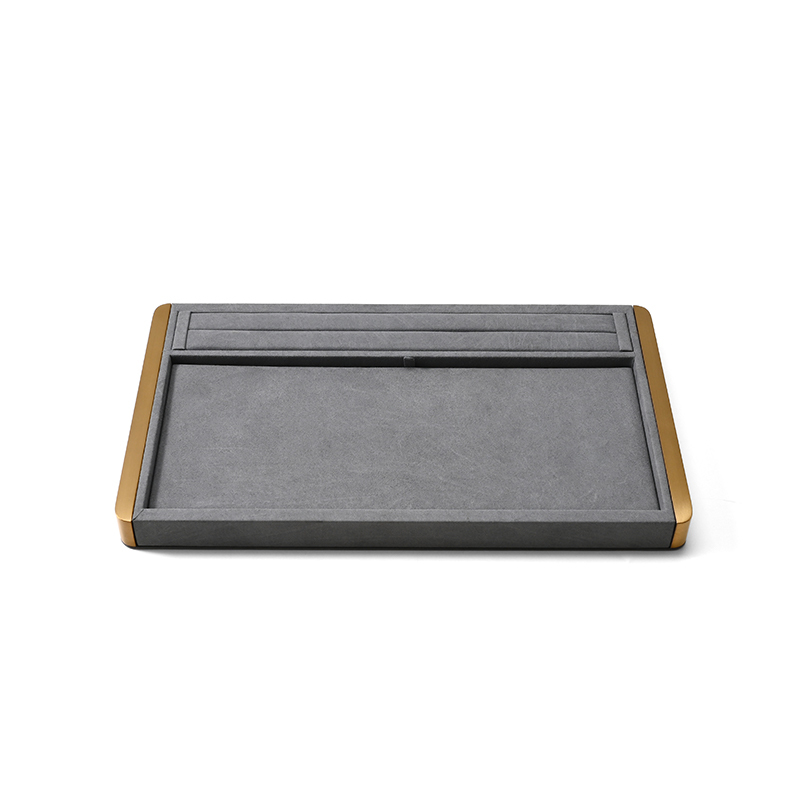 FANXI Custom Gray Microfiber Metal Jewelry Dish