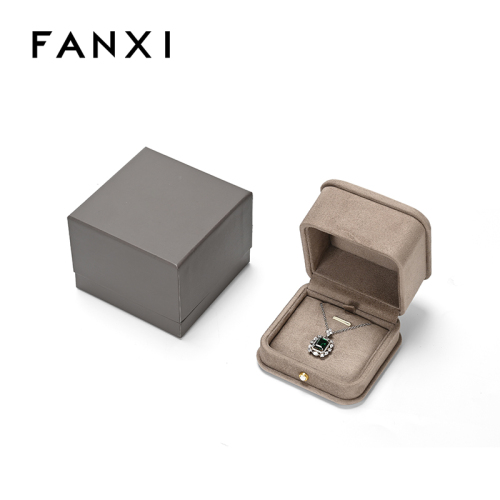 FANXI Custom Gray Suede Pendant Box
