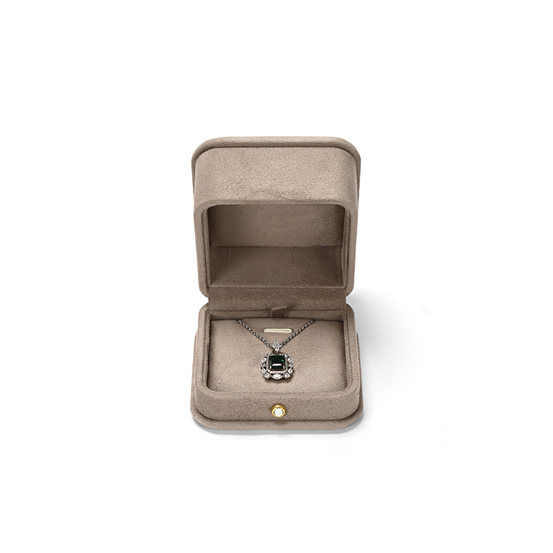 FANXI Custom Gray Suede Pendant Box
