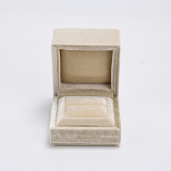 FANXI Custom Beige Velvet Paper Ring Box