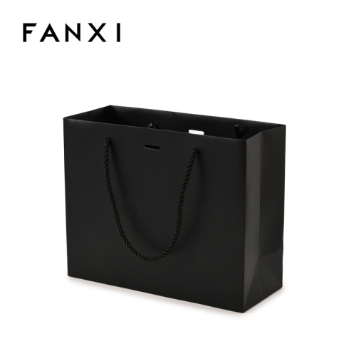 FANXI Custom Black Paper Jewelry Bag