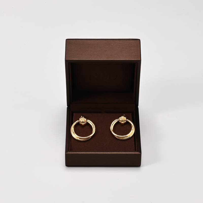 FANXI Custom Brown PU Leather Earring Pendant Box