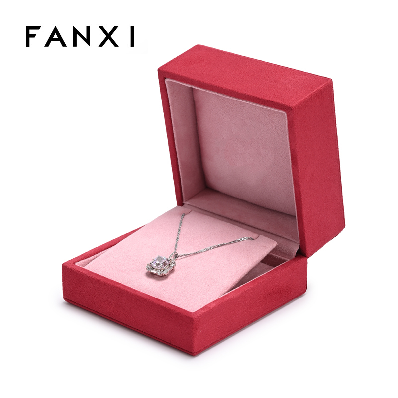 FANXI Custom Pink Suede Multi-functional Jewelry Box